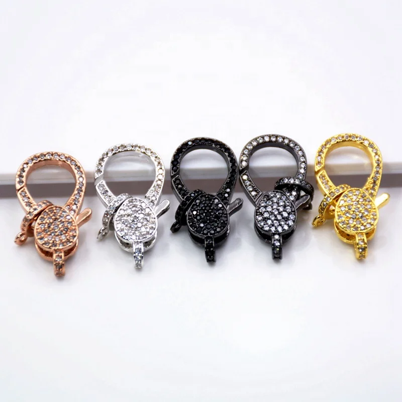 

Lobster Claw Clasp Link Connector Pave Claw Clasp Micro Pave CZ Clasps 25X15MM, Multi colors