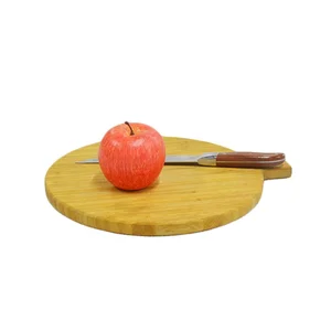 Image of Warm Home Designs Extra Large End Grain Premium Round Bamboo Cheese Board Cutting Charcuterie Board