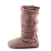 soft sole knit snow winter women boots shoes with sequin