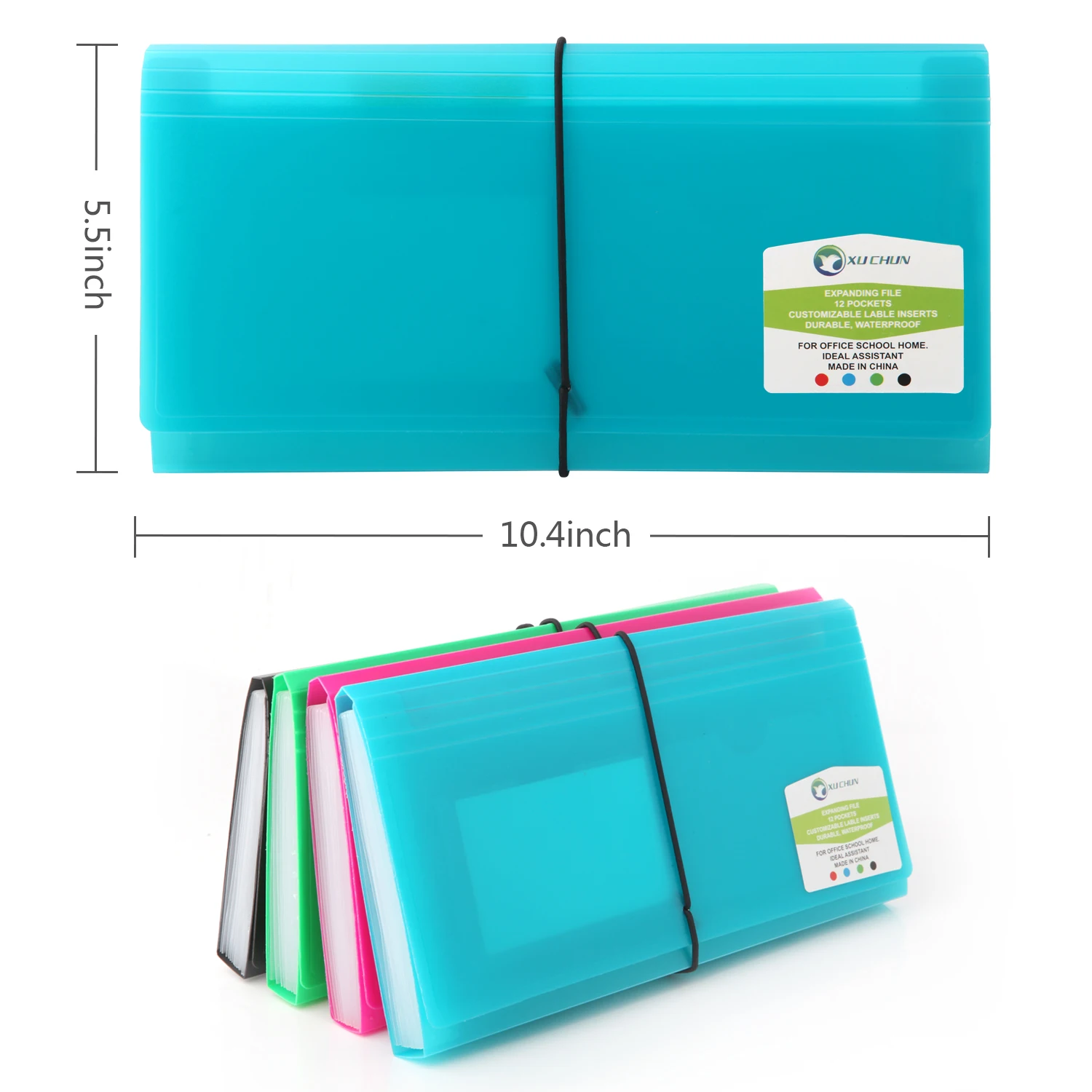 
13 Pockets Expanding File Folder Accordion File Organizer Document Files Folder with Lablels Small PP wallet 