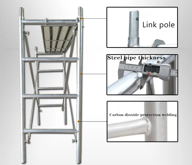 
Mobile double coupler load capacity frame steel scaffolding 