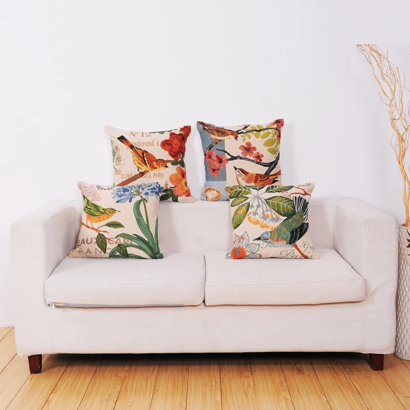 Cushions Digital Printed Custom Cute Bird Sofa Cushion Cover For Sale ...