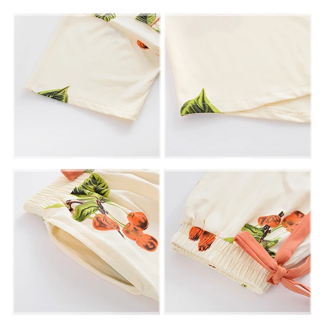 
202 Fashion Cute ladies winter Home clothes Short Sleeve Shorts cartoon cotton pajama Women Sets Sleepwear 