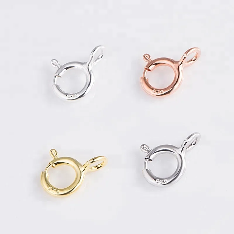 

S925 Sterling Silver Round Claw Spring Clasps Hooks For Bracelet Necklace Connectors DIY Jewelry Making