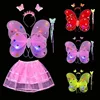 Fancy Dress Double Layer Twinkling Luminous Butterfly Wing Dancing Birthday Holiday Carnival Cosplay Banquet Stage Show