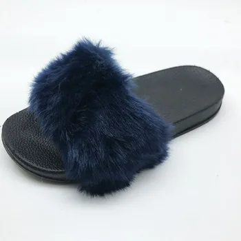 fur strap sandals
