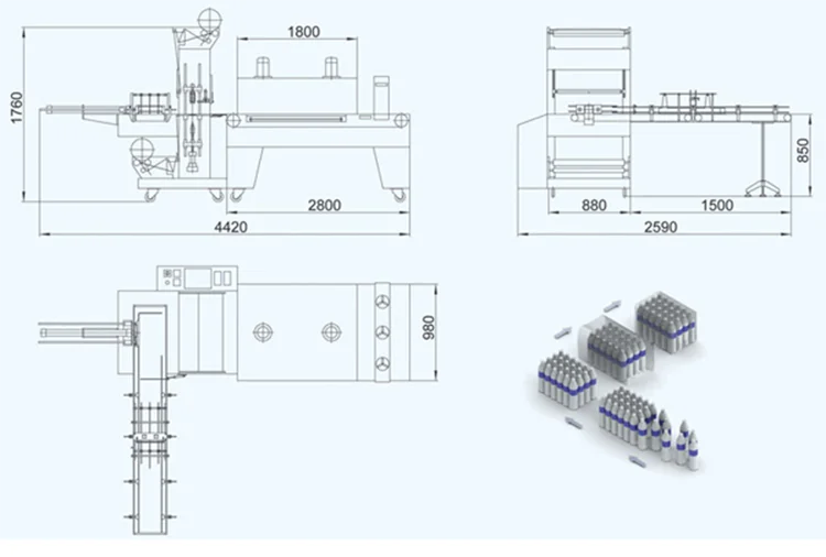 Bottle Shrink Wrap Packing Automatic Shrink Sleeve Wrapping Packaging Machine Sleeve Shrink Wrapping Machine