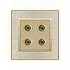 FIKO Hotel wall type 86 golden stainless steel concealed panel four-hole duplex sound socket bedroom living room ktv socket