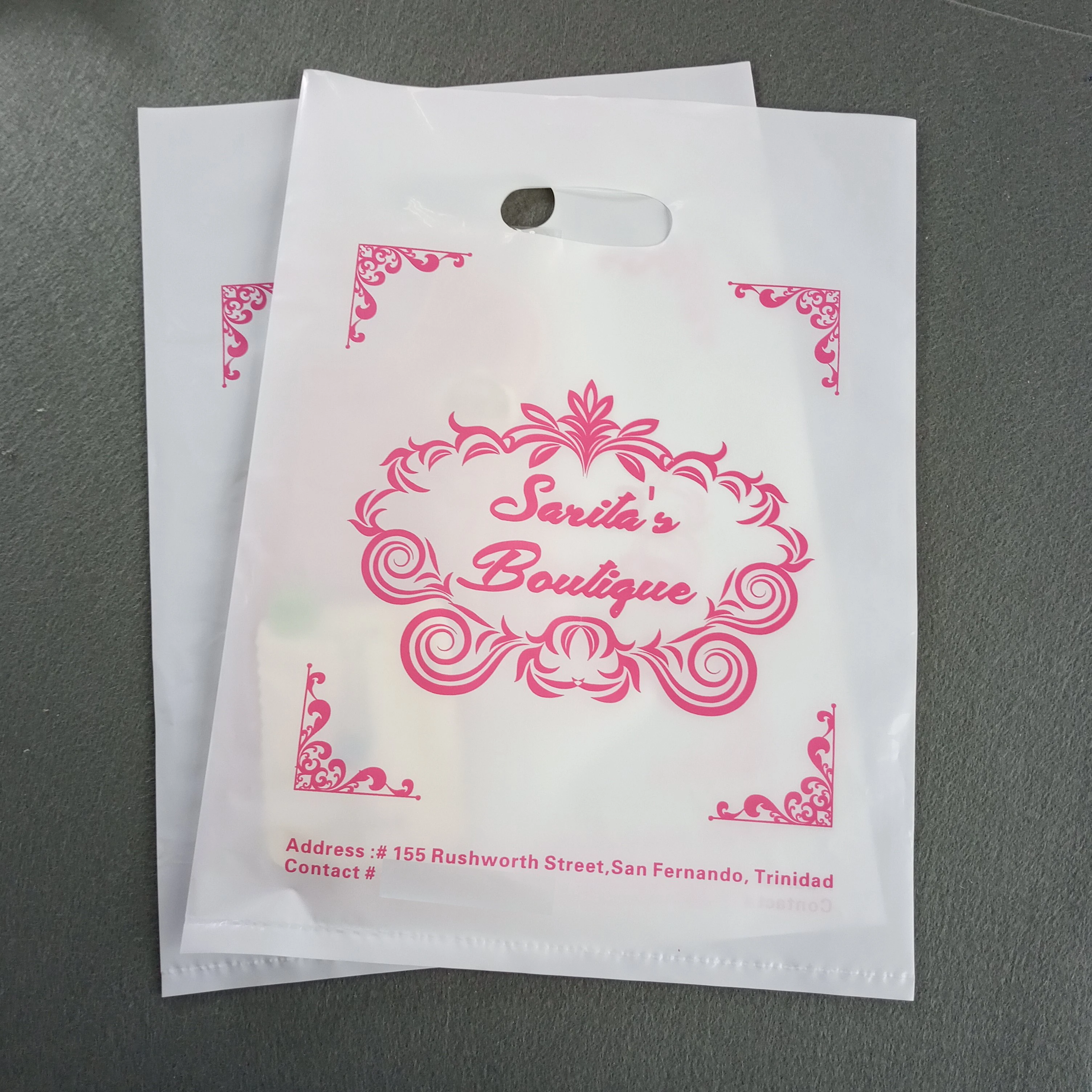 

Custom printed logo handle high quality plastic shopping bag for Grocery store and clothing store, Customized color