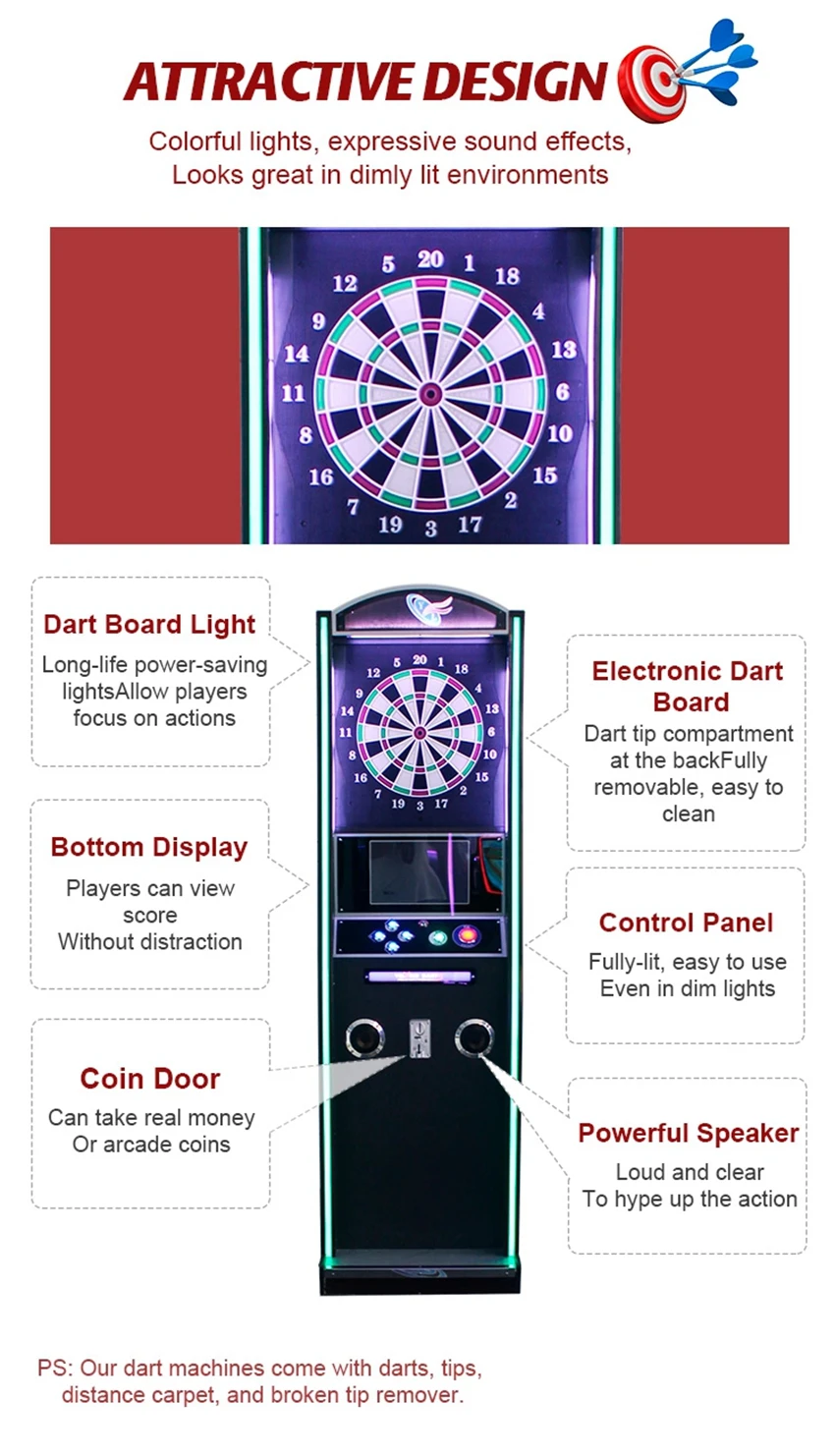 Hot Selling Indoor Sport Dart Club Forever 2 Coin Operated Electronic
