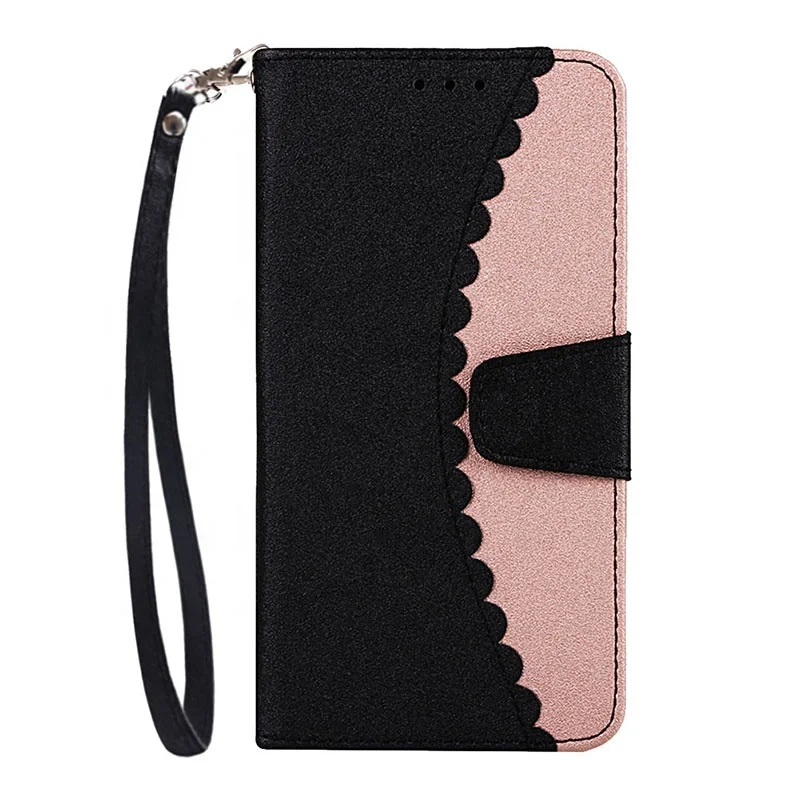 

Free Shipping Latest Fashion Splicing Rose gold Mobile Phone Case PU Leather Phone Case for samsung s10 Plus, Blak