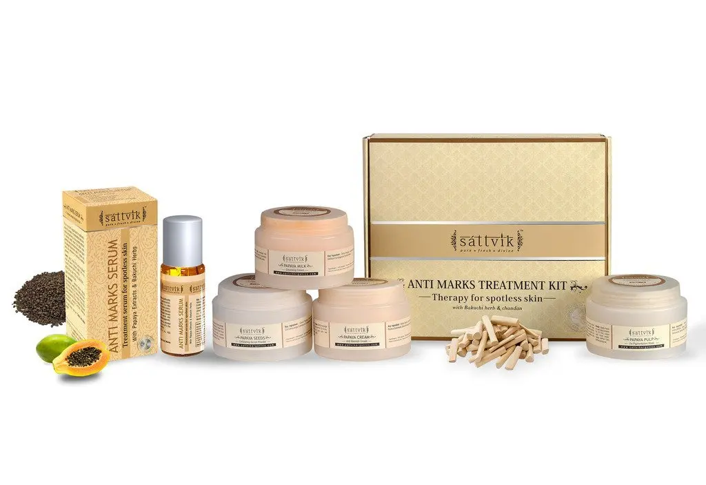 Sattvik Organics Spotless Skin Kit • Very Effective for Stubborn Scars & Marks • Evens Skin Tone & Treats Discoloration • Leaves Skin Smoother & Spotless • Minimizes Discoloration of All Kinds