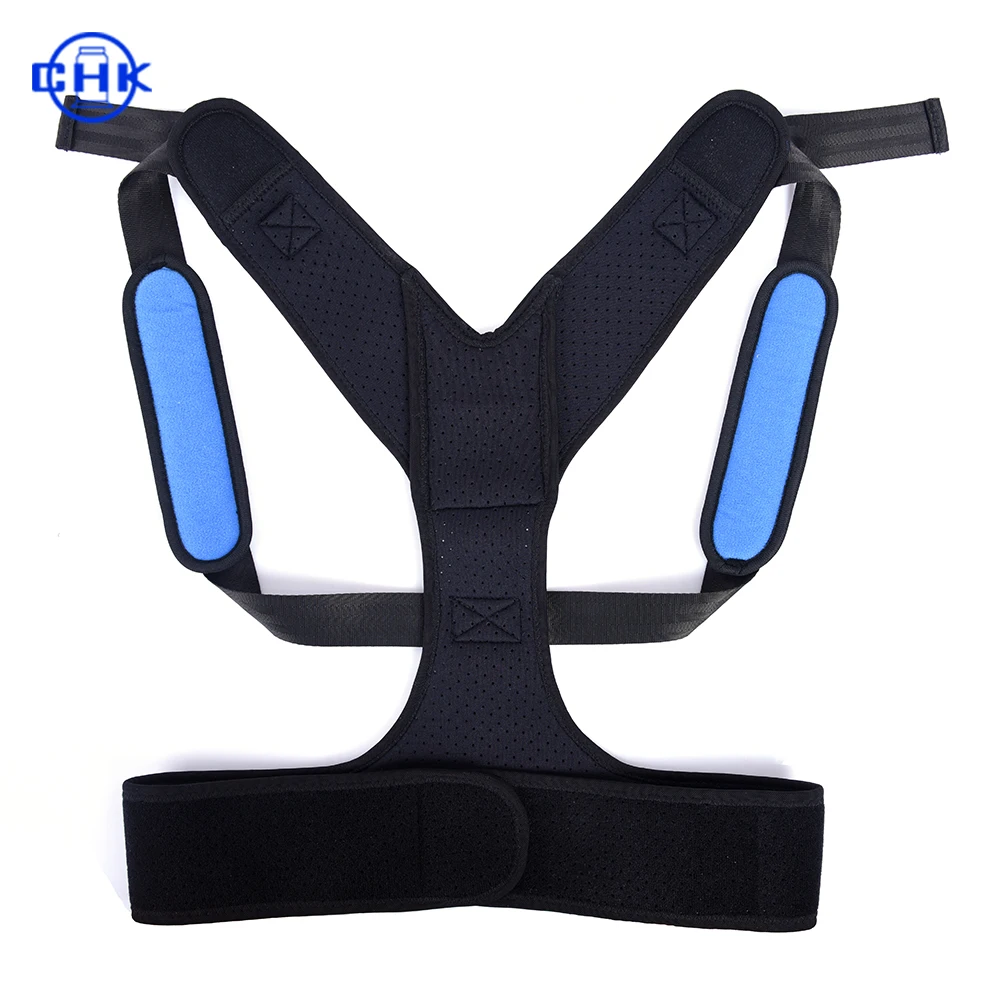 

Hot selling Adjustable and Comfortable Lumbar Upper back brace posture corrector for back support, Black