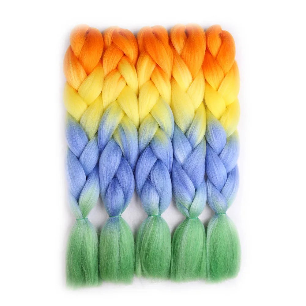 

Promotion Braiding Hair 24'' Synthetic Jumbo Braids 100g/piece ombre color high temperature Fiber Hair Extensions, 88 colors