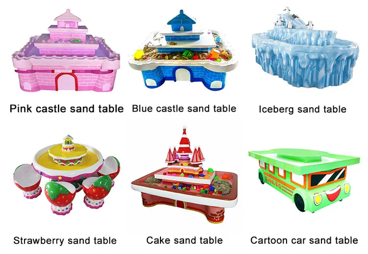 Indoor playground DIY multi-players fiberglass magic art sand table for children