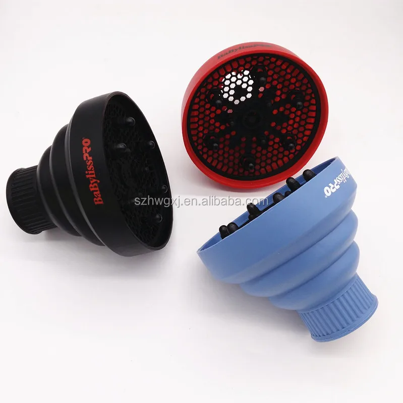 

Collapsible folding universal silicone hairdryer hair dryer curl diffuser, Black, red, blue, etc
