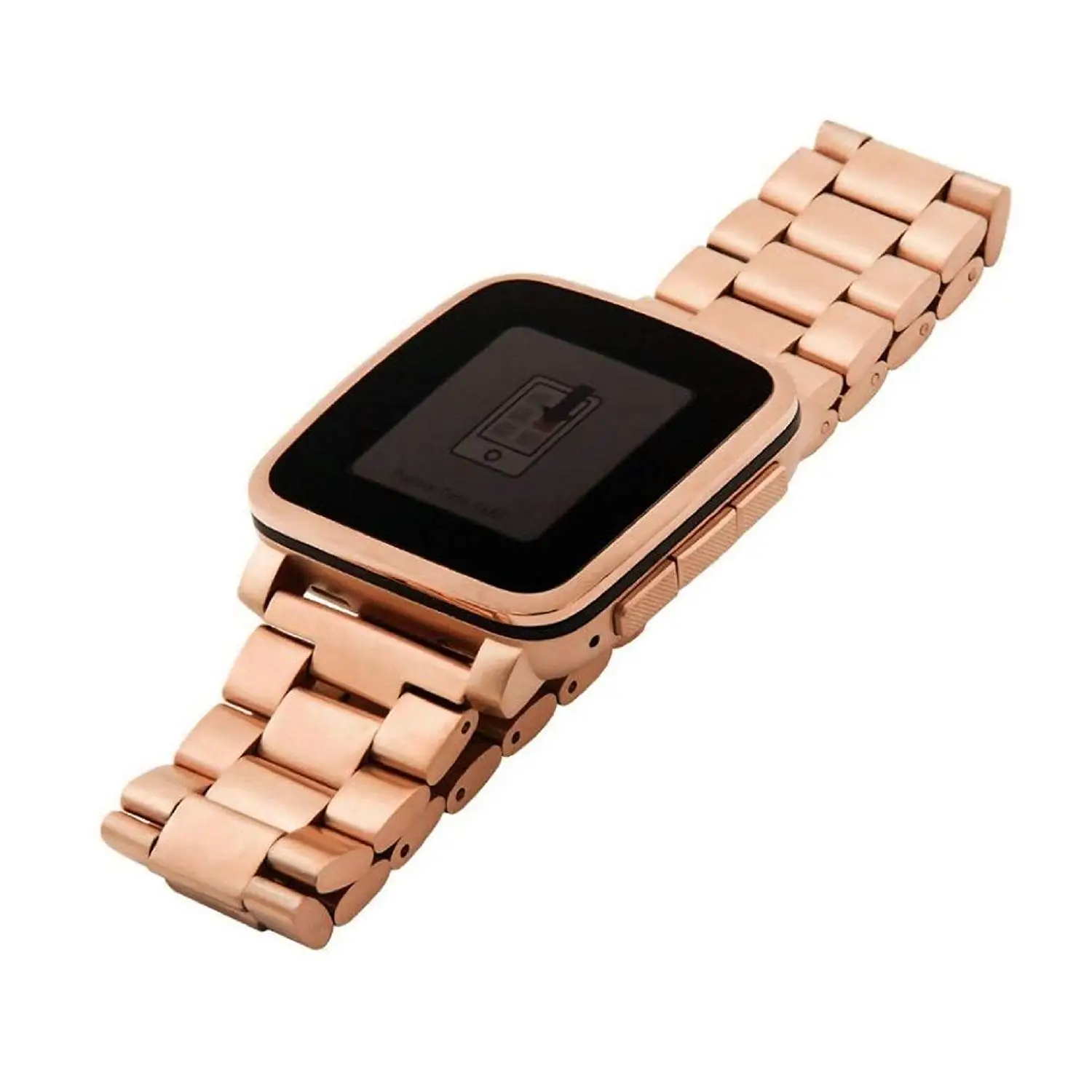 Owill Genuine Stainless Steel Bracelet Watch Band Strap For Pebble Time Smart Watch, Length: About 175MM (Rose Gold)