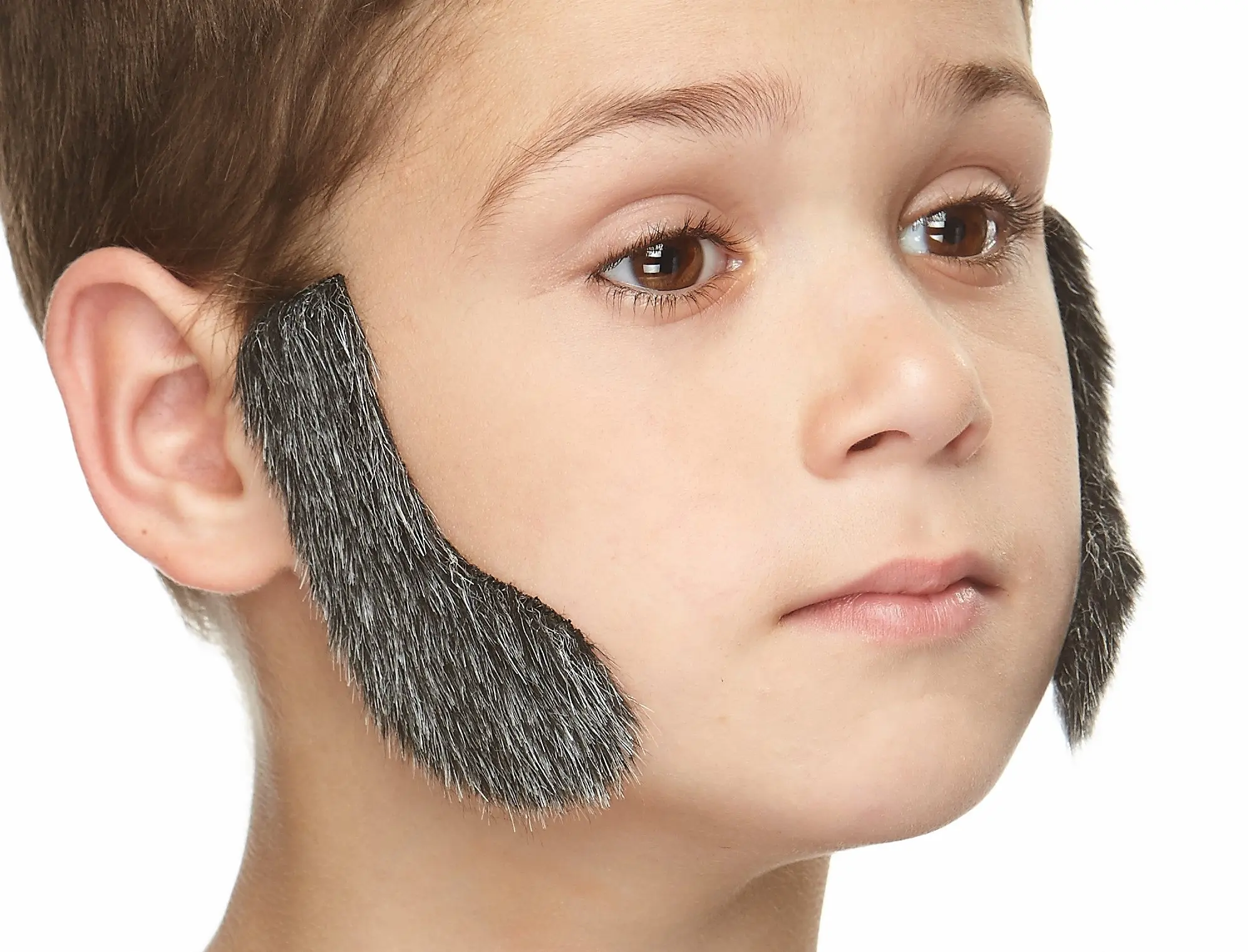 Mustaches Realistic L Shaped Fake Mutton Chops Sideburns