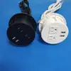 White and black Smart round desktop socket with Two US power and two USB charger/Embedded in Desk Grommet USB Outlet Socket