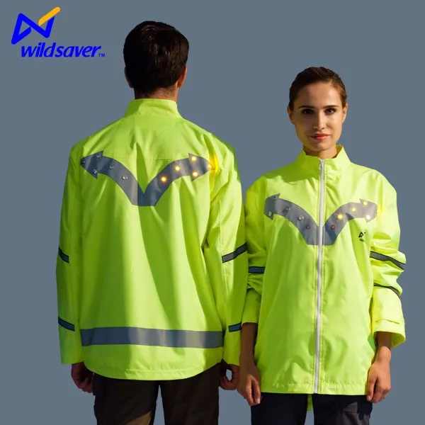 

2016 Yellow Led Safety Reflective Jersey Oem Windproof Cycling Jacket