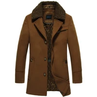 

Long Thick Woolen overcoat with cotton lining men casual jacket