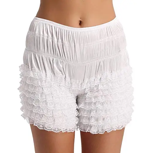 

Hot Sale Lady Micromesh Lace Ruffle Tanga Shorts Sexy Ruffled Lace Panties Dance Bloomers Women Pettipant, Many colors