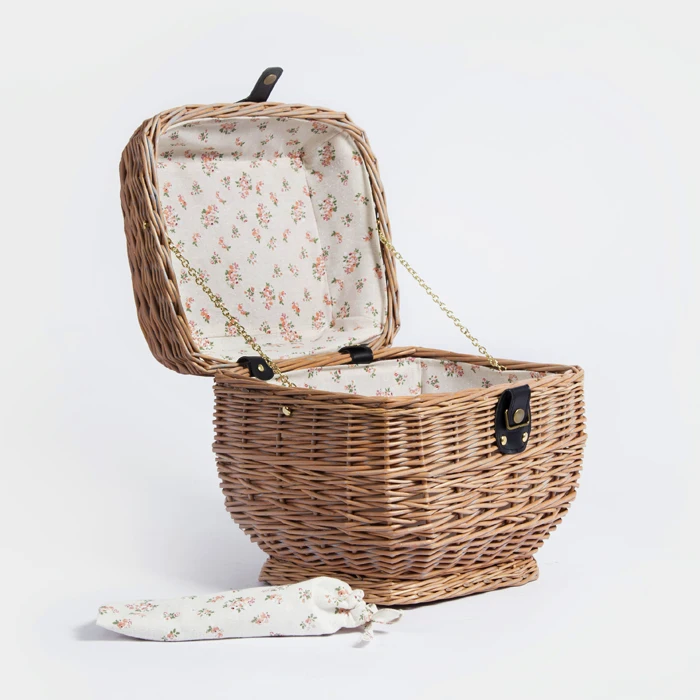 Wholesale mini empty food wicker hamper willow picnic baskets, View