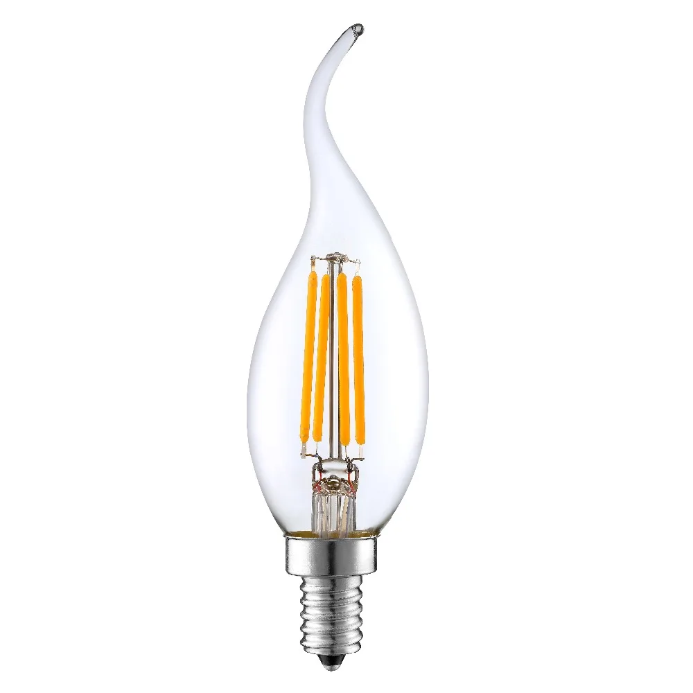 China supplier C35 4W 2W E14 E12 led no flicker flame candle light bulb 110V 220V led filament bulb dimmable