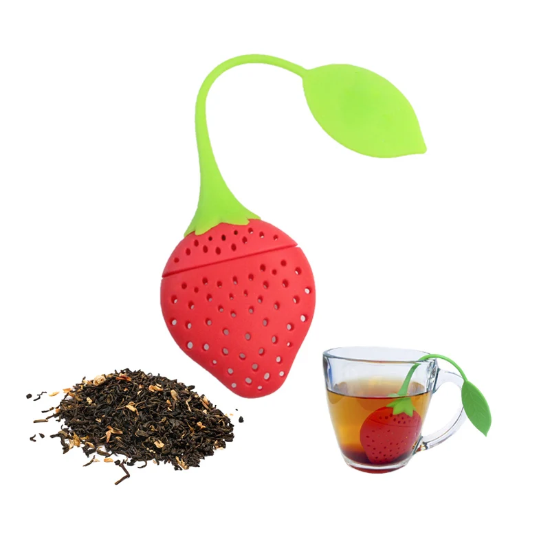 

Strawberry Design Silicone Tea Infuser Strainer -Suitable for Use in Teapot, Teacup and More-A Wonderful Gift for Tea Drinker, Multi colors, customized