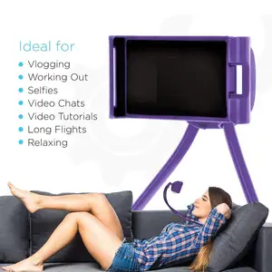360 Rotatable Flexible Long Arm/Neck Lazy Bed Desktop Tablet Mount Bracket Stand Cell Phone Holder for Desk
