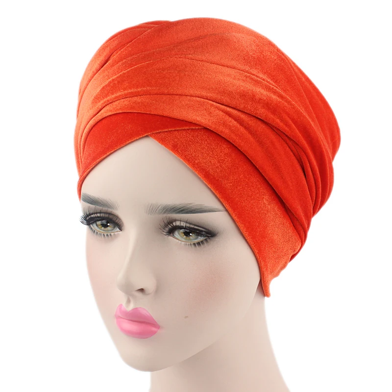 Wholesale Head Wraps Indian Hijab Turban Velvet Women Head Wrap Extra