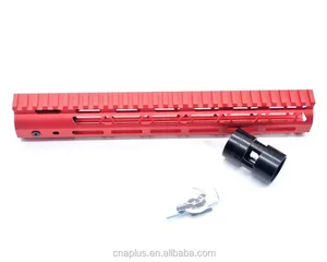 New Style Red Lightweight 12 inch One Piece Style AR-15 Rail System M-LOK Free Float AR15 Handguard