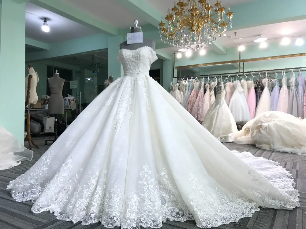 poofy wedding dresses with long trains