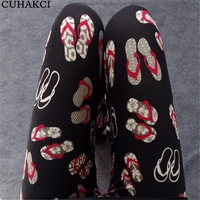 

CUHAKCI Women's Fashion Soft Brushed Milk Silk Leggings Flower Multicolor Printed High Elastic Leggins Various Styles