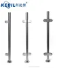 12mm side mounted glass and stainless steel handrail post