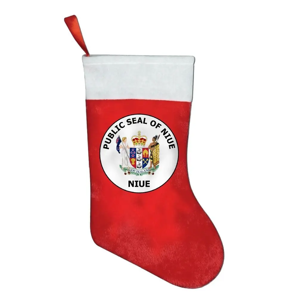 QP8BD Public Seal Of Niue Christmas Stockings Christmas Tree Christmas Gifts Santa Stockings Christmas Holiday Decorations