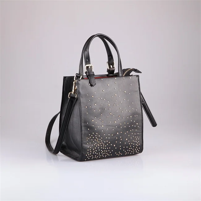 3537-Wholesale Top Selling Luxury Female custom black mini tote bag 2016
