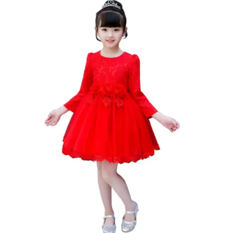 

YSMARKET Autumn 90-150cm Girl Dress Kids Princess Party Long Sleeve Dresses Vestidos Girls Clothes for 2-15Years EW0004