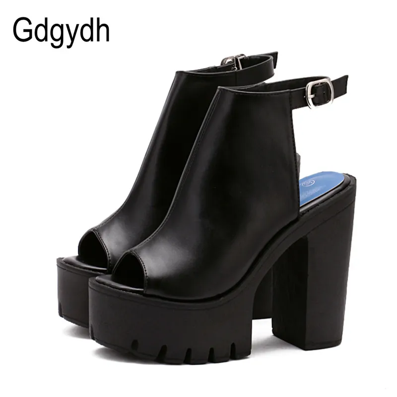 

Gdgydh Hot Sale European Women Summer Shoes Slingbacks High Heels Sandals Platform Casual Shoes for Party 2021 New Black Size 42