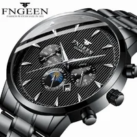 

Fngeen 5781 Stainless Steel Student Sport Fashion Men Non-Mechanical Waterproof Quartz Watch Wrist