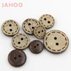 High Density 2 Holes Brown Sewing Natural Coconut Buttons For Clothing
