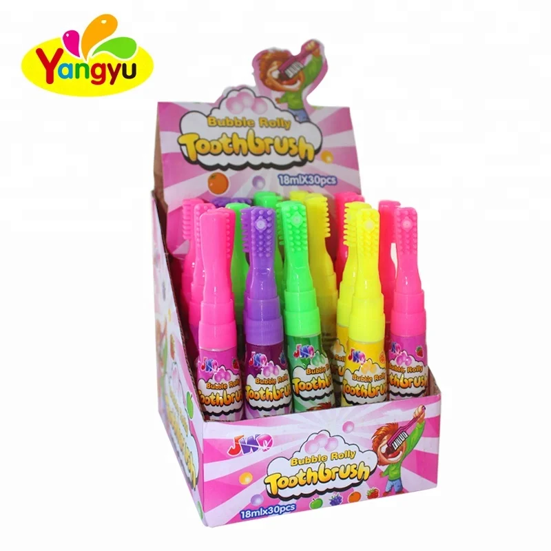 
halal toothbrush shape candy fruit favor spray candy multi-color liquid candy 