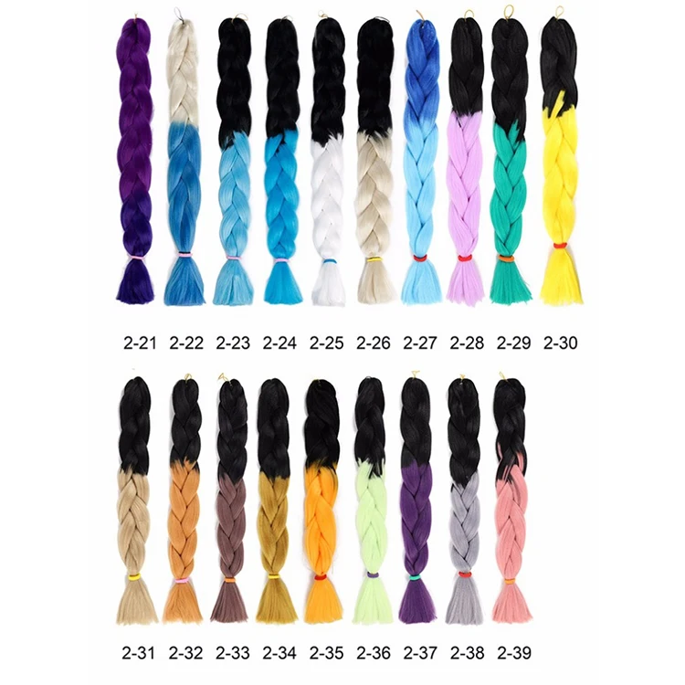 

Factory Wholesale Cheap Price Ombre Jumbo Braid Three Colored Synthetic fiber Braiding Hair extensions, N/a