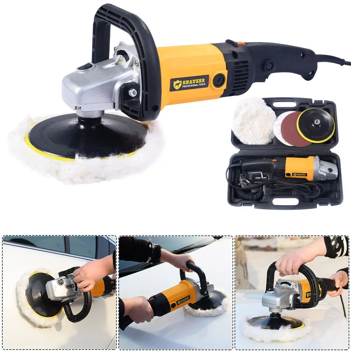 New 7" Electric 6 Variable Speed Car Polisher Buffer Waxer Sander Detail Boat