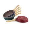 FDA certificated eco-friendly die cast aluminum non stick fry pan with wooden handle