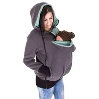 

Removable Kangaroo Mom and Baby Maternity Hoodies Baby Carrier Jacket 3 In 1 Winter Maternity Outerwear Coat