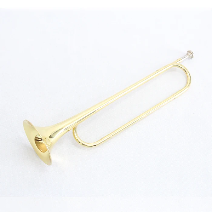 

Cheap China Yellow brass Beginner Student Level Lacquer Plated C Key Bugle, Gold