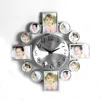 electric wall clock with multi photo frame roman numerals