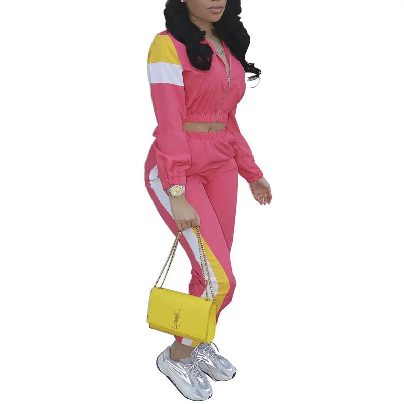 90305-MX18 crop top Waterproof fabric ladies two-piece jumpsuits