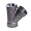 Stainless steel 316L NPT thread Y Type 3 way Tee pipe fittings